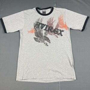 Vintage Y2K Avirex Eagle tribal cyber grunge emo Grey Ringer S Shirt